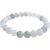 Radiant Green Elegance: Handcrafted 8mm Natural Jade Bead Bracelet - Stunning Gradient Beads, Improve Blood Circulation- Perfect Gift for Her-Bring Good Luck Wealth Prosperity