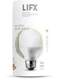 LIFX Mini White (A19) Wi-Fi Smart LED Light Bulb, Dimmable, Warm White, No Hub Required, Works with Alexa, Apple HomeKit and The Google Assistant