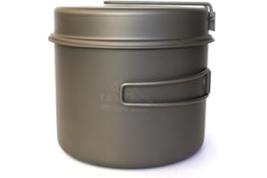 TOAKS CKW-1600 Titanium Pot with Pan Perfect For Outdoor Camping & Hiking Cookware 1600ml