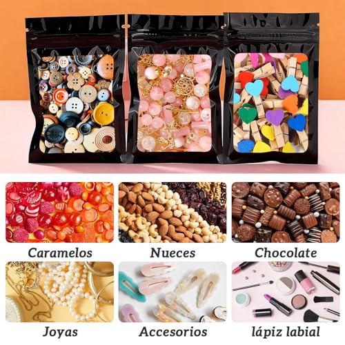 YUHOHO 500 Bolsas Dealmacenamiento Láser Bolsa A Prueba Olores 12*9cm,Bolsa Holográfica Multiusos,Bolsas Herméticas Reutilizables,Bolsa Almacenamiento,Pouch,Bolsa Ziplock para Almacenamiento Alimentos
