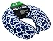 Wolf Essentials Adult Cozy Soft Microfiber Neck Pillow for Travel – Compact, Machine Washable - Perfect for Airplane, Car, or Home Use - Filled and Finished in the USA – Blue Trellis