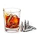 Ice cube Uten Premium Reusable Whiskey Bullet Shaped Healthy Chillers Stones Stainless Steel Gift Set 6 Stones Rocks Gift Box with Storage Bag and Tong [6 Pack]