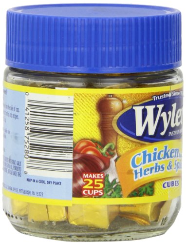 Wylar's Instant Chicken with Herbs & Spices Bouillon Cubes (3.25oz Jars, Pack of 8)
