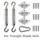 LOVE STORY Hardware Kit 6 Inches 316 Stainless Steel for Triangle Sun Shade Sail Installation