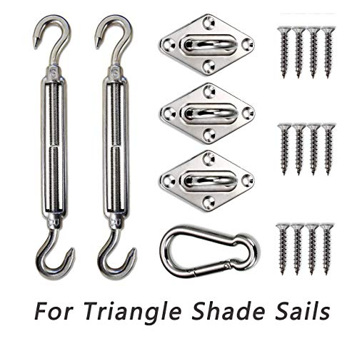 LOVE STORY Hardware Kit 6 Inches 316 Stainless Steel for Triangle Sun Shade Sail Installation