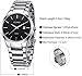 Voeons Silver Steel Band Watches for Men Classic Stainless Steel Watch Casual Business Quartz Analog Wrist Watch with Calendar