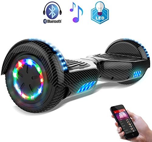 RCB Gyropode Hoverboard pour Enfant et Adulte, Overboard Electrique 6.5 Pouces avec Bluetooth-Musique/LED-Roue Clignotante, E-Skateboards Cadeau pour Noël