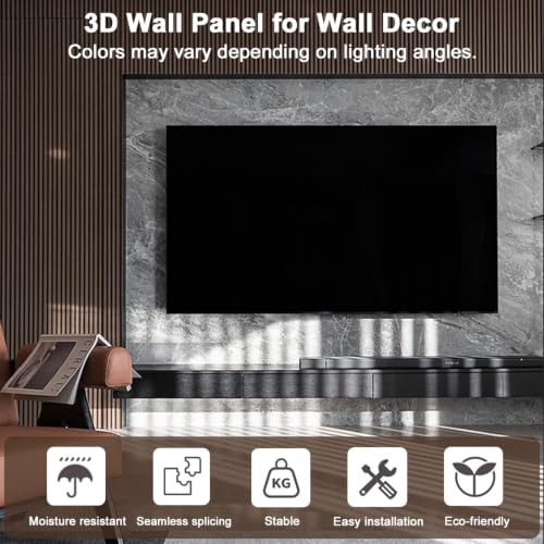 Wood Wall Slat Panel, 3D Fluted Wall Paneling for Interior 100 * 15 * 1.7cm | WPC Decorative Wall Stickers Noise Reduction, Wood Grain Textured Slats Wallpaper with Buckles for Ceiling Decor