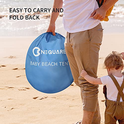 Baby Beach Tent, NEQUARE Large Pop Up Tent for Beach, UPF 50+ Sun Shade
