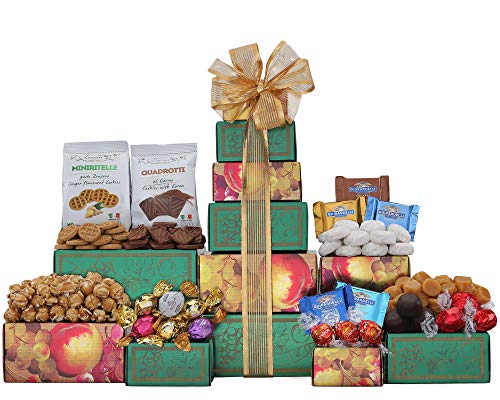 Wine Country Gift Baskets Ghirardelli, Godiva Chocolate & More Gift Tower. Christmas Chocolate Gift Basket. Holiday Gift Tower. Perfect for Family Gifts, Corporate Gifts, Token Of Appreciation Gift