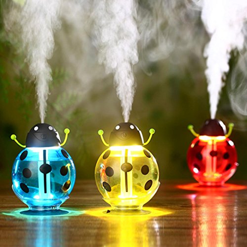 Swizze Beatles Cool Mist Humidifier, 260ml Home Car Aroma Ultrasonic USB Portable Air Diffuser Purifier Atomizer with LED Light, ,Cartoon Design Creative (Yellow)
