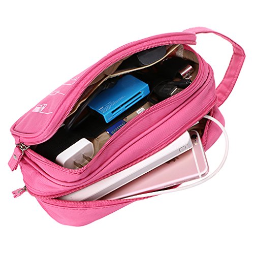 BTSKY-Double-Layer-Travel-Cable-Organizer-Electronics-Accessories-Cases-for-Data-Cables-Chargers-Plugs-Memory-Cards-CF-Cards-and-More-Pink