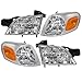 Aftermarket Replacement 4 Pc Set Headlights with Signal Side Marker Lamps Compatible with 1997-2005 Venture