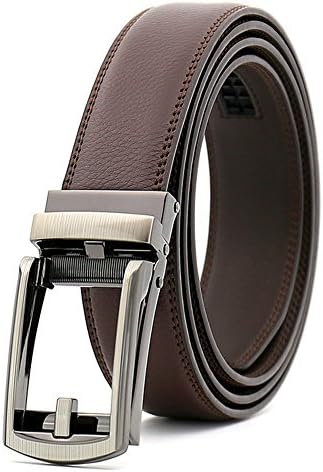 Comfort Leather Ratchet Dress Belt for Men Perfect Fit Waist Size Up to 44" with Automatic Click Buckle (sty-6)