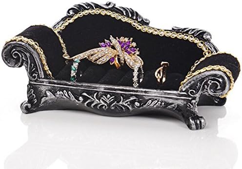 LFHT Black Velvet Ring Earrings Display Box Cufflinks Trays Showcase Display Ring Insert Case Holder Organizer Great for Gifts (Black, Large)