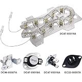 Jovitec Dryer Repair Kit Compatible with Samsung Dryer, Heater Element (DC47-00019A), Thermal Fuse (DC96-00887A and DC47-00016A), Thermostat (DC47-00018A) and Dryer Thermistor (DC32-00007A) (Style 1)