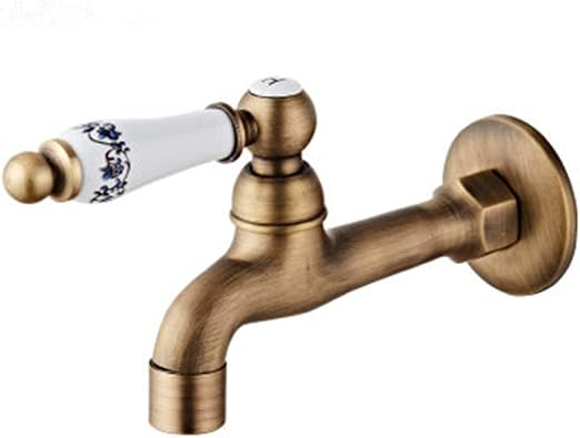 Grifo de agua fría montado en la pared para baño, lavabo, bañera