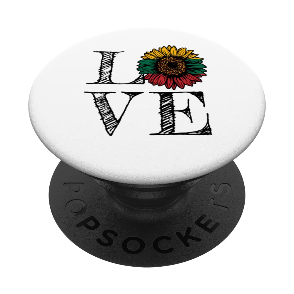 Lithuanian Flag Sunflower Love Lithuania PopSockets Swappable PopGrip