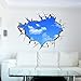 Sajanic 3D Blue Sky Wall Stickers for Ceiling Real Feeling Suit for Bedroom Living Room Nursery Kids Room Wall Decoration (Blue Sky Big)