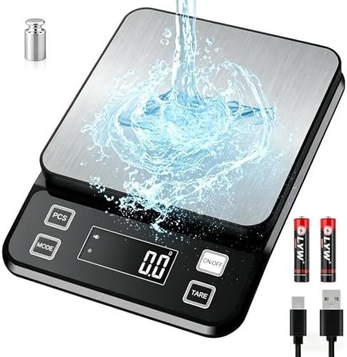 Báscula Cocina Recargable 0.1g/10kg, Impermeable