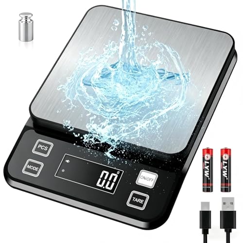 Báscula Cocina Recargable 0.1g/10kg, Impermeable