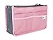 Periea Chelsy Purse Organizer Insert with Handles & 13 Pockets - 3 Sizes (Pink, Small)