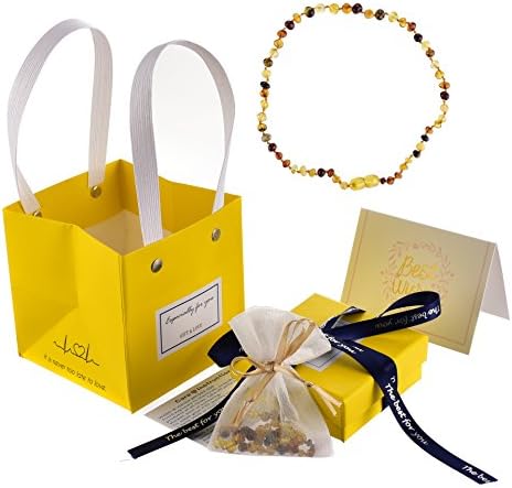 Pure Baltic Amber Teething Necklace (Unisex) Gift for Babies with Anti Flammatory Reduce Properties Drooling Teething Pain Calm Baby and Reduce Crying Fussy Functions Highest Quality Guaranteed