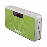 Rolton E300 Multi-functional Portable Wireless Bluetooth Stereo Speaker with Power Bank, FM Radio (Green)