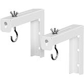 PUTORSEN Universal Projector Screen Ceiling Mount L-Brackets, 6-inch White | Universal Wall/Ceiling Mount, Adjustable Extension with Hook Kit, Hold up to 66 lbs, for Home Projector and Movie Screens