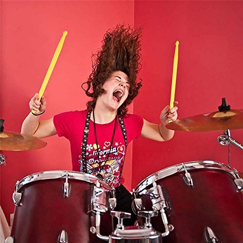 Nylon Drumsticks Set, 5 Pcs Multi-colors Jazz Drum Sticks Non-slip Durable Exercise Musical Instrument Accessories for Kids Professional Lightweight, Fitness Aerobic Workout (A)