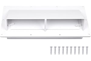 RV Range Hood Vent Cover, RV Exhaust Vent Cover with 10 Pcs Screws, Exhaust Stove Cover for Motorhome Trailer Camper - White