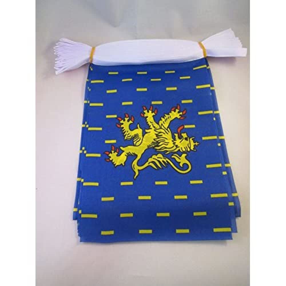 AZ FLAG Franche-Comté Bunting Flag, 20 Ft Garland 20 Small French region Franche-Comté Flags 8'' x 6'', 100% Polyester String Pennant, 6 meters — image 1