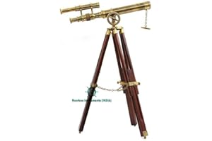 ROORKEE INSTRUMENTS (INDIA) A NAUTICAL REPRODUCTION HOUSE RII Gilbert & Sons 18x Functional Telescope, Antique Pirate Spyglass with a Tripod Stand, Gifting Zoomable Spyglass for Kids, Travellers, Adventure Enthusiasts, Vintage Desk Top Collectible Decor