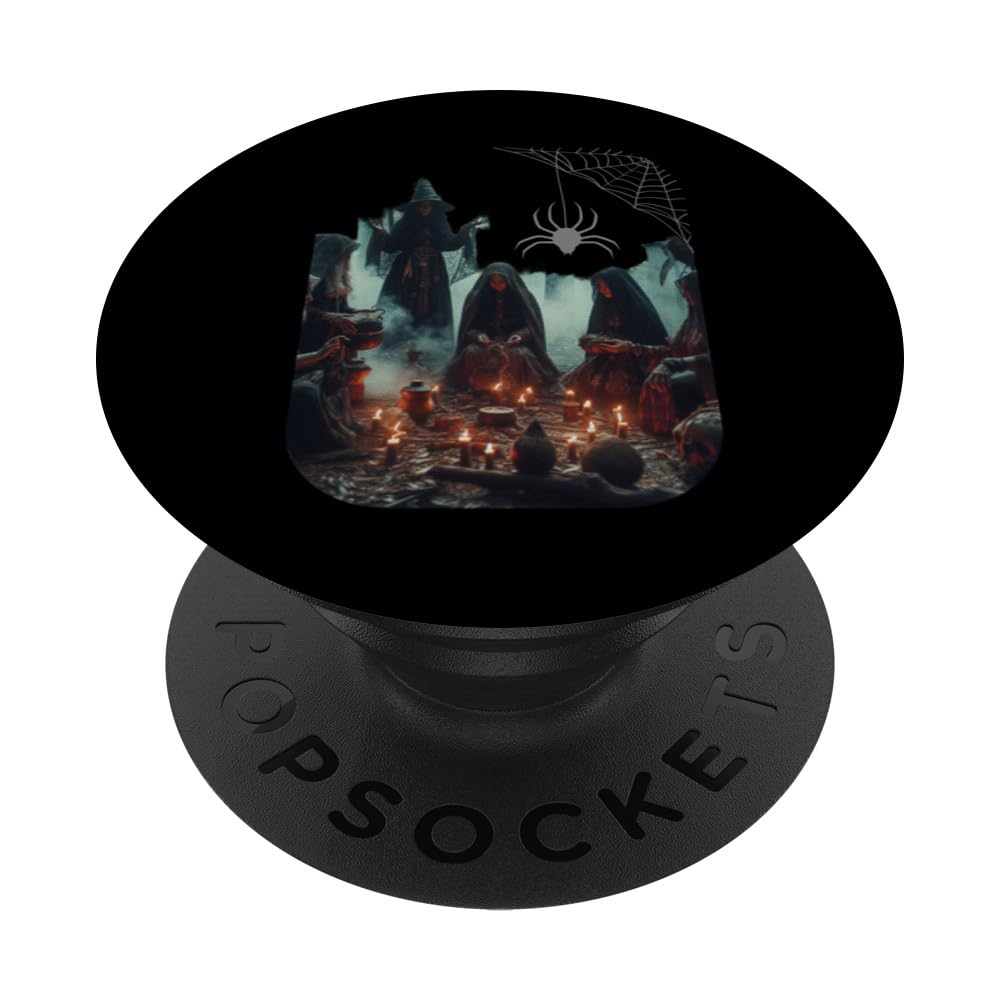 Retro Vintage Witchy Coven in the Darkest Forest PopSockets Swappable PopGrip