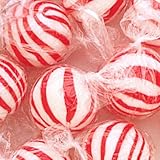 Jumbo Red & White Peppermint Hard Candy Balls 3LB Bag