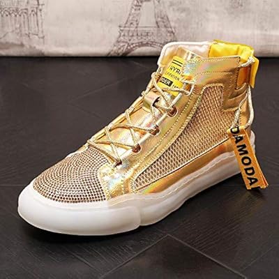 mens gold platform shoes
