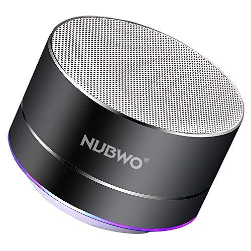 Enceinte Bluetooth, NUBWO A2 Enceinte Bluetooth Mini Portable de Voyage, Enceinte sans Fil avec des Basses Enforcées et des Appels en Mains Libres, Fonctionne avec iPhone, iPad, Samsung – Noir