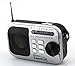 Anncia New Portable FM/AM/SW radio Speaker with Micro TF card and USB flash driver MP3 player. (1106 Silver)
