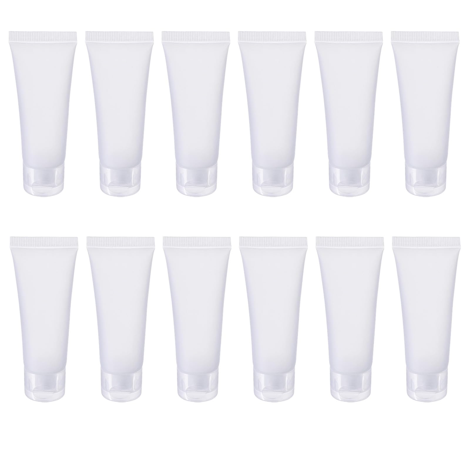 12Pcs 100ml Clear Plastic Squeeze Tubes Refillable Travel Toiletry Containers with Flip Top Caps for Shampoo Lotion Cosmetic Liquids