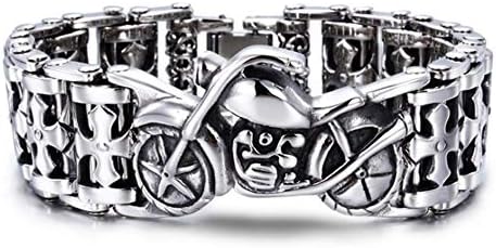 Zicue Stylish Charming Bracelet Exquisite Ornaments Bracelet 316L Titanium Steel Ancient Roman Cross Locomotive Chain Jewelry Fashion Hipster Male Rock-Type Male Hip-Hop Punk Style Men's Jewelry