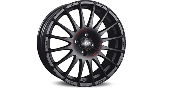 OZ Superturismo Gt Matt Black Red Lettering 7x18 ET39 4x100 ...