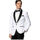 White Jacket Black Pants Men Suits 