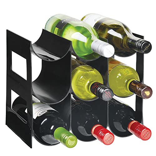 mDesign Plastic Water Bottle Organization/Wine Rack Storage Organizer