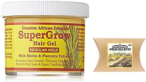 African Formula Super Grow Hair Gel Regular Hold with ( Superior Shea Butter packett 1oz ) (4oz)
