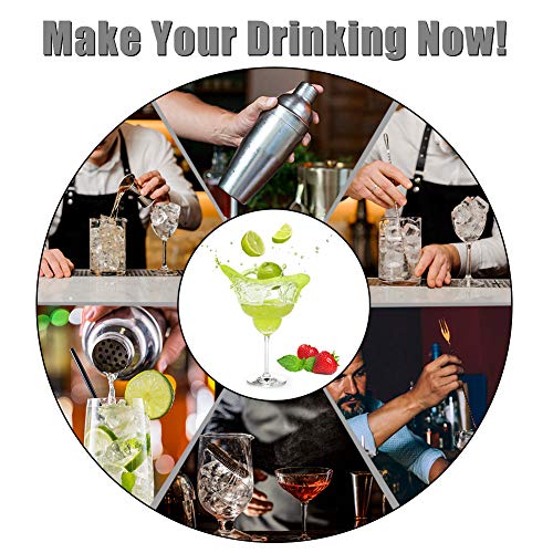 Hamnor 750ml Cocktail-Shaker mit 3 Wein machen Kombination Jigger messen und Rührlöffel Rostfreier Stahl Bar Bartending… – Bild 4