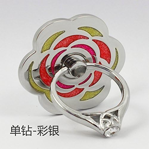 SHFT(TM) The Rose Design Single Diamante Bunker Ring Stand &amp; Holder for iPhone 4 4S 5 5G Galaxy S2 S3 SIII S4 iPad iPod HTC Nokia All Cell Phones (Multicolor Silver)