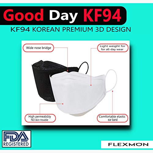 (50PCS) Black Disposable KF94 Face Masks 4Layer Filters Breathable