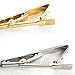 Sharper Finish 3 Modern Narrow Tie Bars - 1.5 Inch Clips for Skinny Ties - Gold-Tone, Silver-Tone, Black