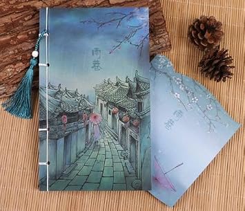 Amazon Deli 水彩画風 イラスト 美しい 雨の中 中国の 路地 ふさ
