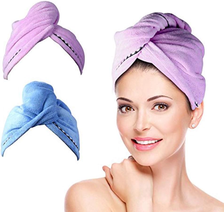 Hair Towel Turban Wrap Towels Ultra Absorbent Quick Drying Anti Frizzy